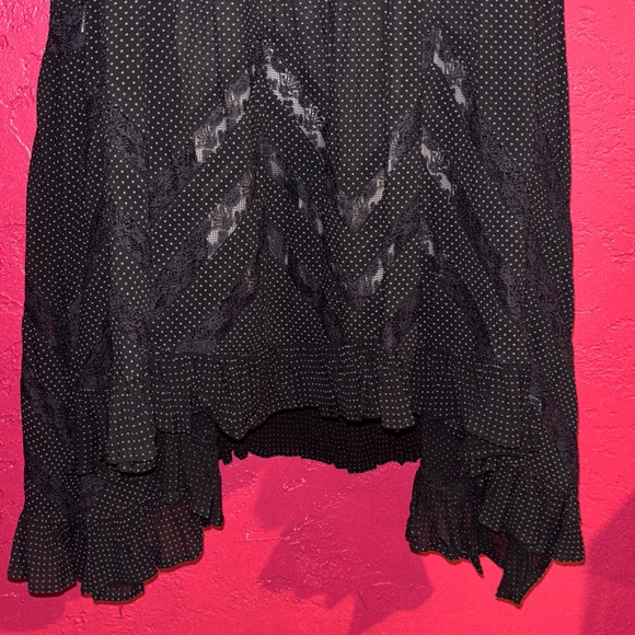 Intimately by Free People boho Polka Dot slip dress with lace inserts sz large - Picture 6 of 15